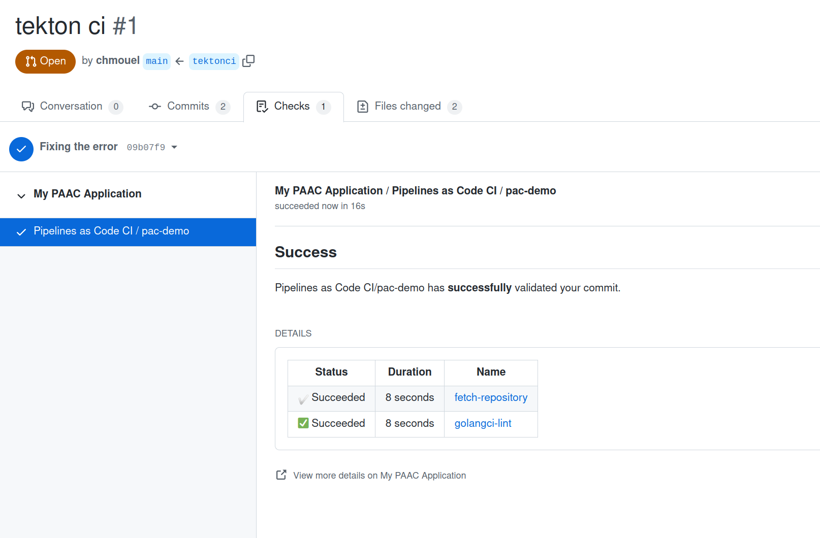 CI pipeline succeeded after fix